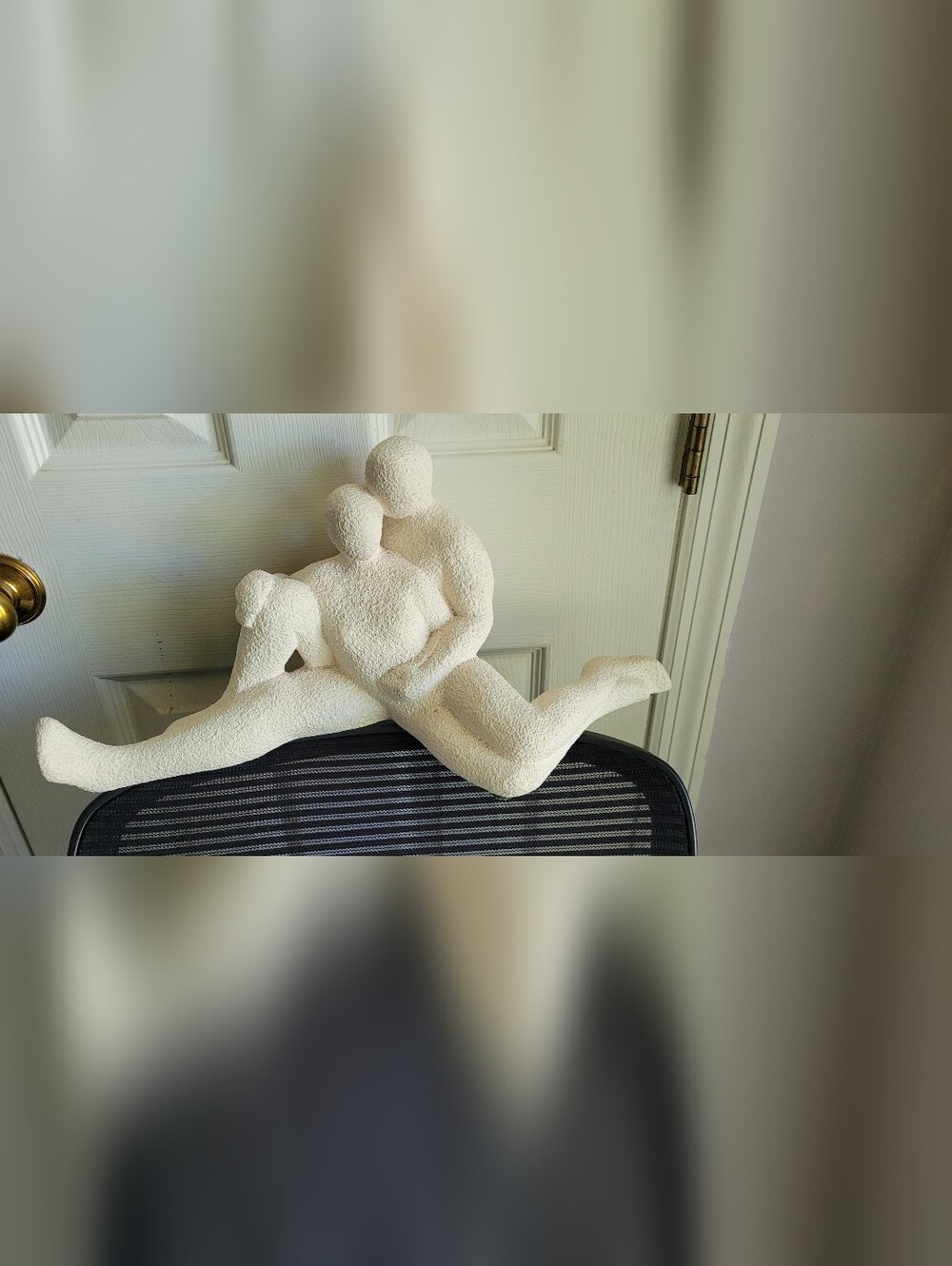 Abstract Cream Couple Sculpture for Modern Décor